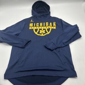 Michigan Wolverine Air Jordan Hoodie Pullover Men’s Size L NAVY BLUE